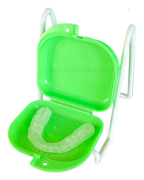 3D-printed lower day guard in green box
